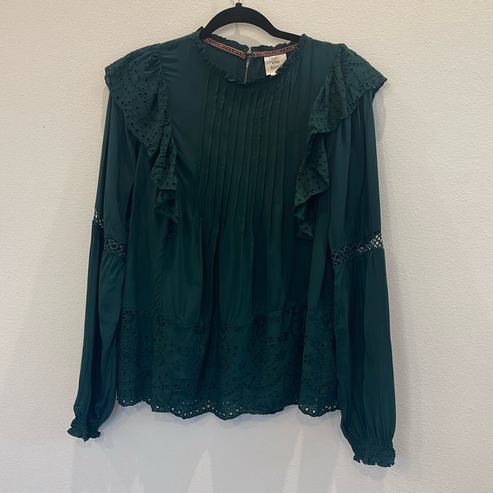 NWT Knox Rose Fall top green size M